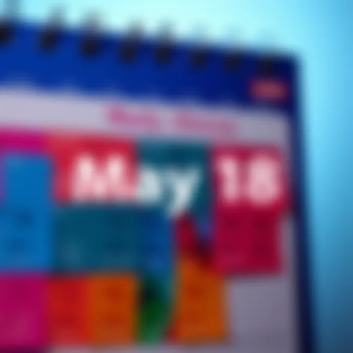 Daily Choices for May 18 Colorful calendar with activities listed for May 18, 2026, showing suggestions for a fulfilling day.