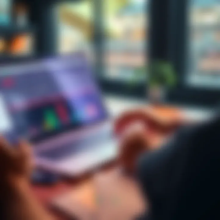 A person reviewing sports betting odds on a laptop with charts and notes on the table