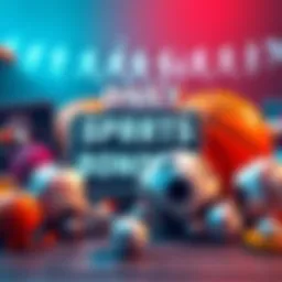 A collection of sports betting offers and bonuses with symbols of basketball and baseball