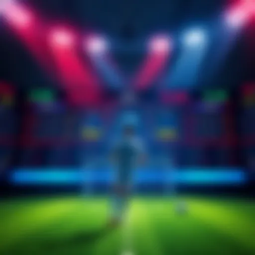 A graphic showing a sports betting setup with charts and odds for various games