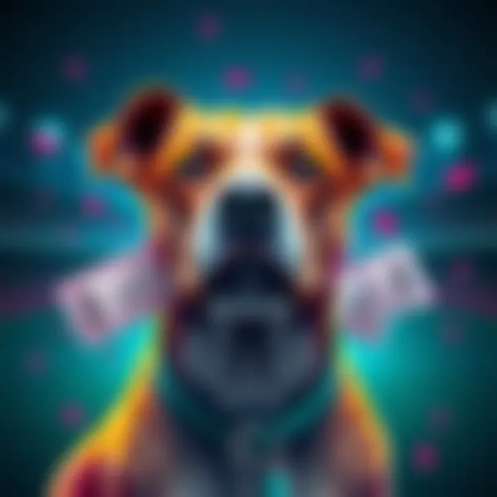 A colorful graphic showing a dog with betting coupons, representing daily betting challenges and choices.