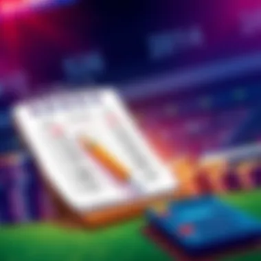 Illustration of sports betting tips with odds between -200 and +200, featuring a notepad and calculator