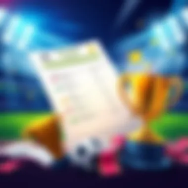 Daily Betting Choice Illustration showing a sports betting slip with odds, highlighted selections, and a trophy symbolizing success in betting.
