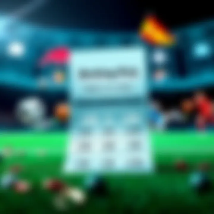 A betting slip displaying odds between -200 and +200, with sports icons in the background.