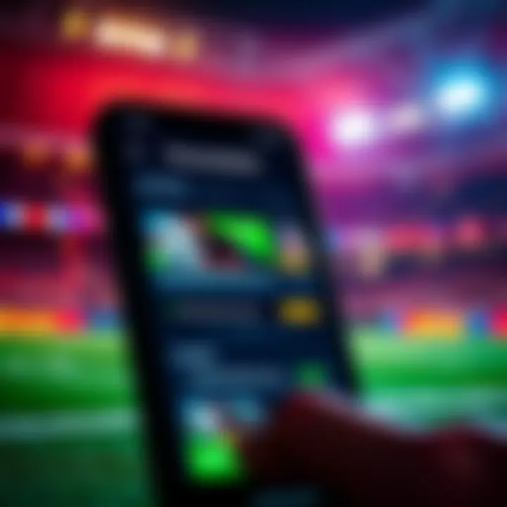 Screenshot of sports betting app showing promotions and bonuses for college football and NFL games
