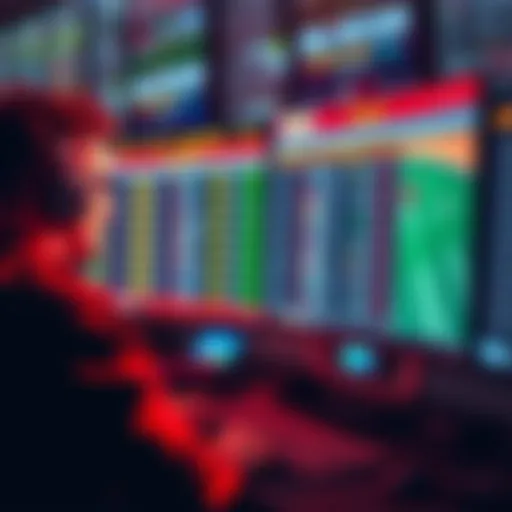 A person studying betting odds and selections on a computer with sports events displayed.