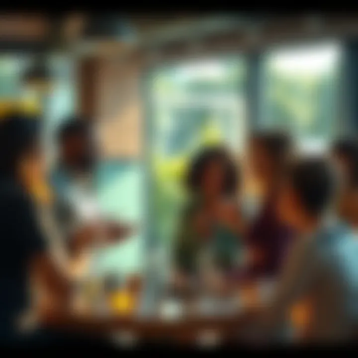 A group of people sharing their daily choices in a casual setting, exchanging ideas and interacting with each other.