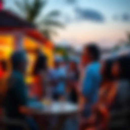 A group of people sharing their daily choices and recommendations in a lively outdoor setting