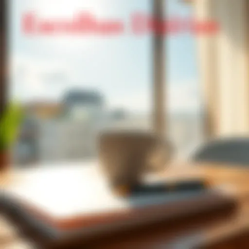 A bright morning scene with a coffee cup and a notebook, symbolizing productivity and new opportunities for the week ahead.
