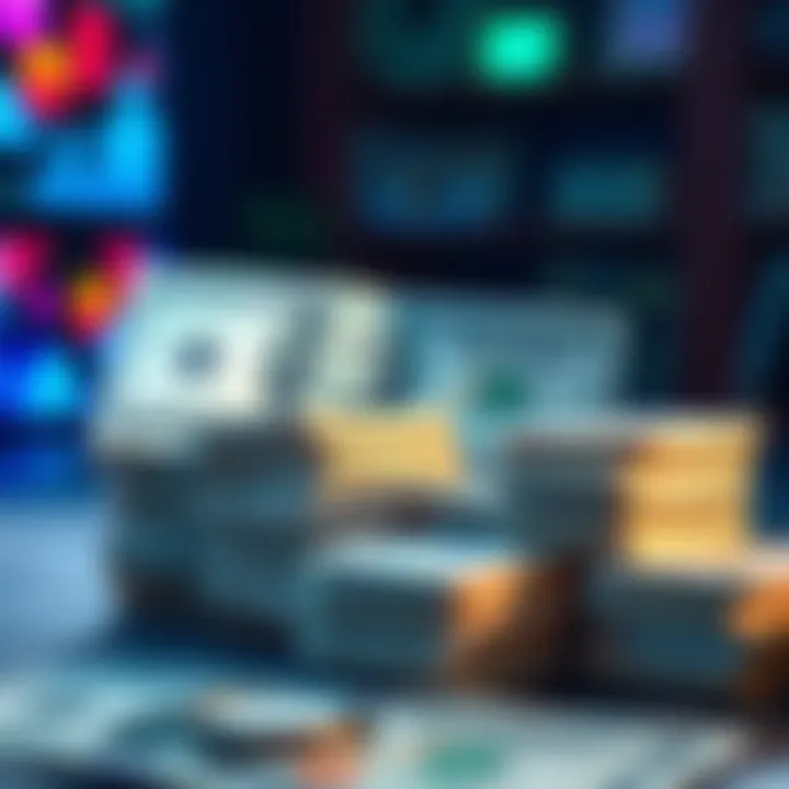 A visual representation of a dollar bill transforming into stacks of cash, symbolizing growth from small investments over time.