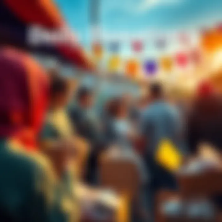 A group of people participating in a charity event, collecting donations and helping others in the community.