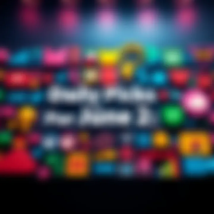 A vibrant display of daily tips and recommendations for June 2, featuring various colorful icons and symbols representing choices.