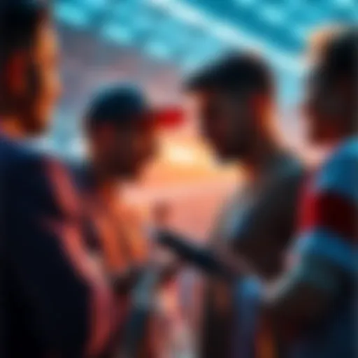 A group of people sharing sports betting tips and discussing strategies for winning