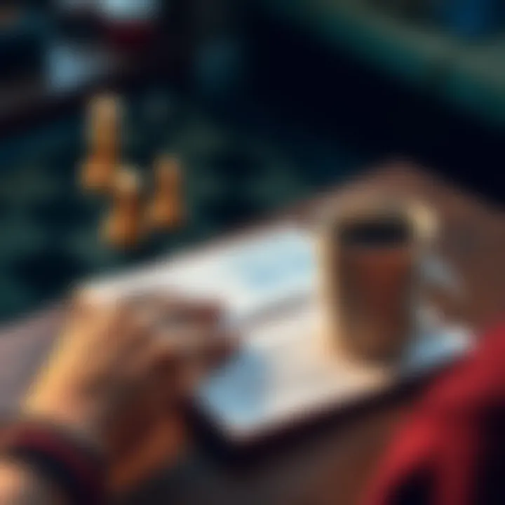 A person reviewing strategies on a notebook with a coffee cup, ready to tackle daily challenges