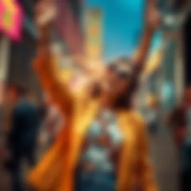 A person celebrating their daily wins with stylish outfits, showing excitement and joy over recent lucky game outcomes.