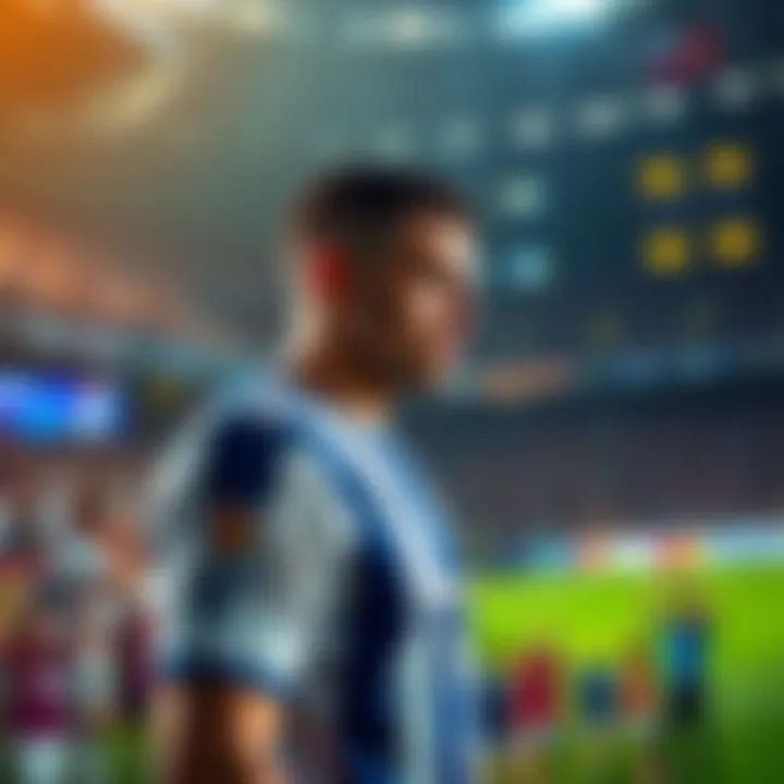 Dak Prescott focused on the game, surrounded by cheering fans in the stands, ready for action in the second half of the match