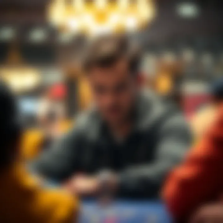 Daniel Negreanu focusing intently at a poker table, analyzing opponents and strategizing his next move.
