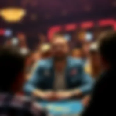 Daniel Negreanu at Hustler Poker Daniel Negreanu announcing participants for his Hustler poker event, surrounded by excited fans