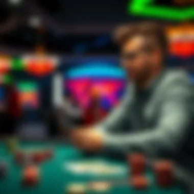 Dario Minieri at a poker table Dario Minieri reflecting while sitting at a poker table with cards and chips in front of him