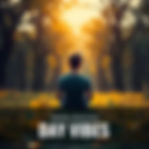 Day Vibes Reflection A person sitting peacefully in nature, surrounded by trees and sunlight, reflecting on their emotions and feelings of the day
