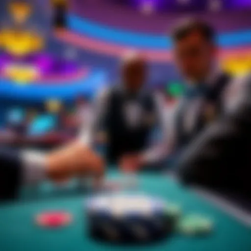 A casino scene showing a dealer mistakenly giving chips to a surprised player, while a $25 chip is highlighted on the table.