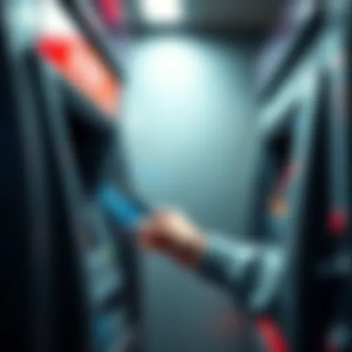 A person withdrawing cash from an ATM with a debit card for the first time