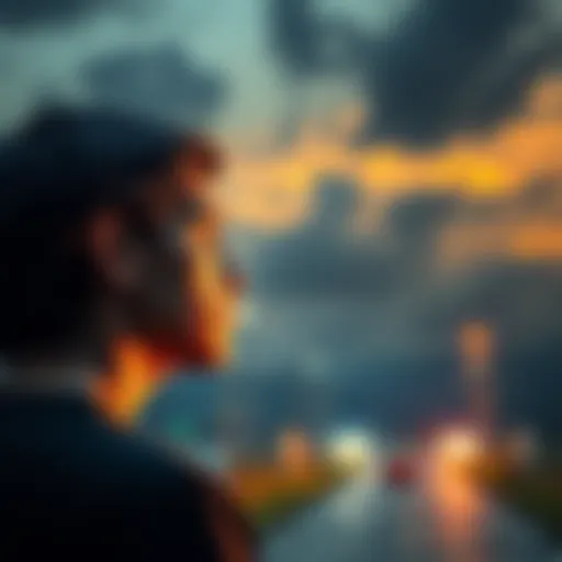 A person looking at a crossroads, contemplating choices with a thoughtful expression.