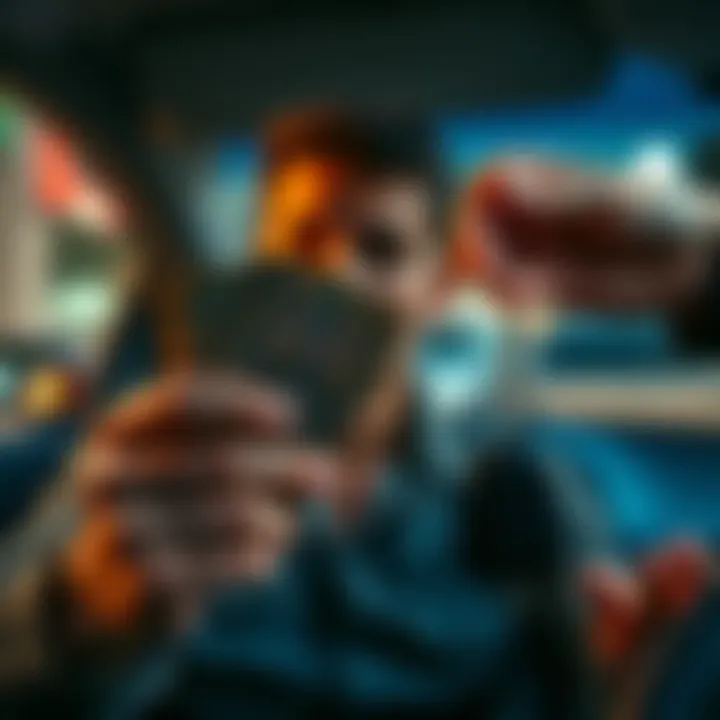 A person contemplating between accepting money or a ride, with cash in one hand and car keys in the other.