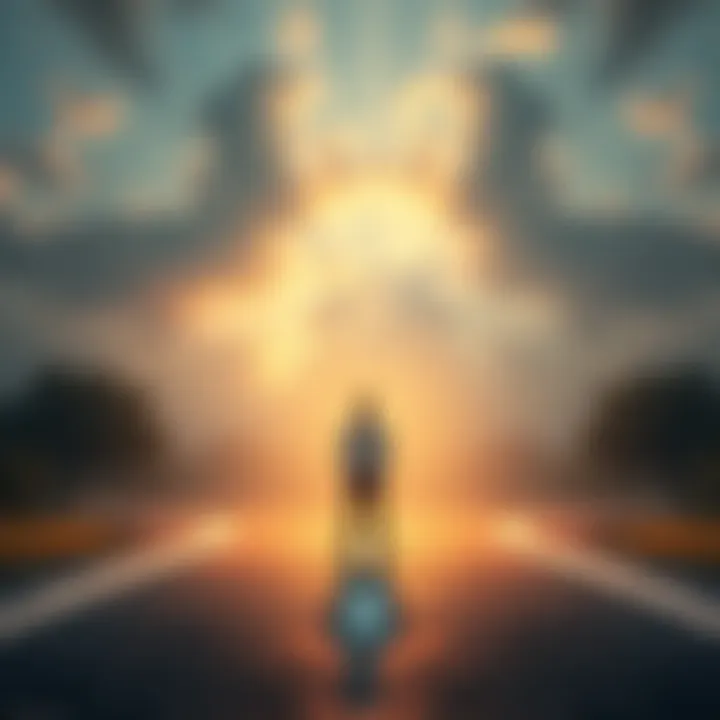 A person standing at a crossroads symbolizing choices between holding on or letting go of a situation.