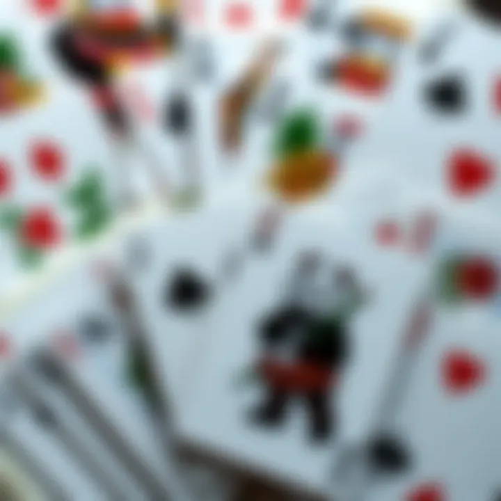 Deck of playing cards A colorful deck of playing cards displaying natural cards prominently, with fewer pandas and dragons shown.