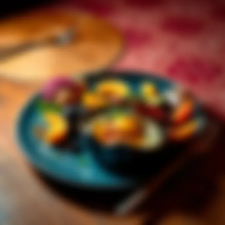 A beautifully arranged plate of a special dish with vibrant colors and ingredients