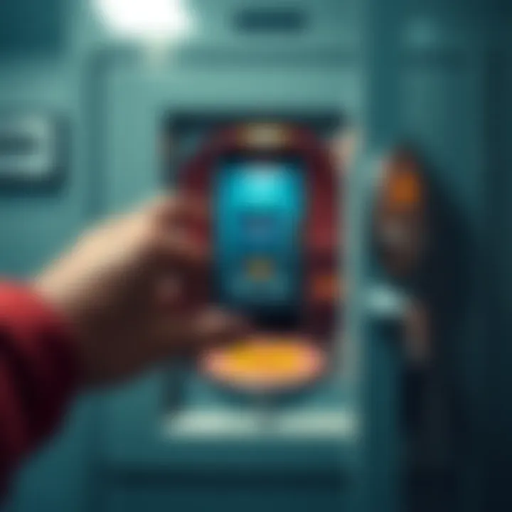 A person showing a photo of a completed deposit into a safe deposit box