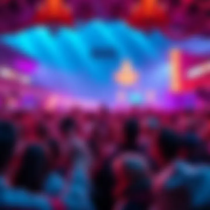 Crowd cheering at the Derby, featuring ornate decorations and vibrant colors