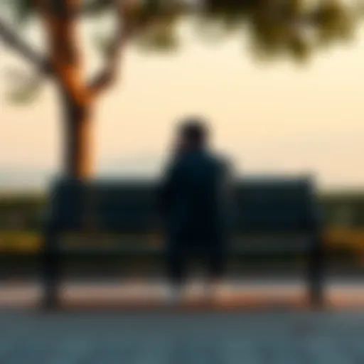 A person sitting on a park bench with their head down, showing signs of stress and sadness due to unemployment.
