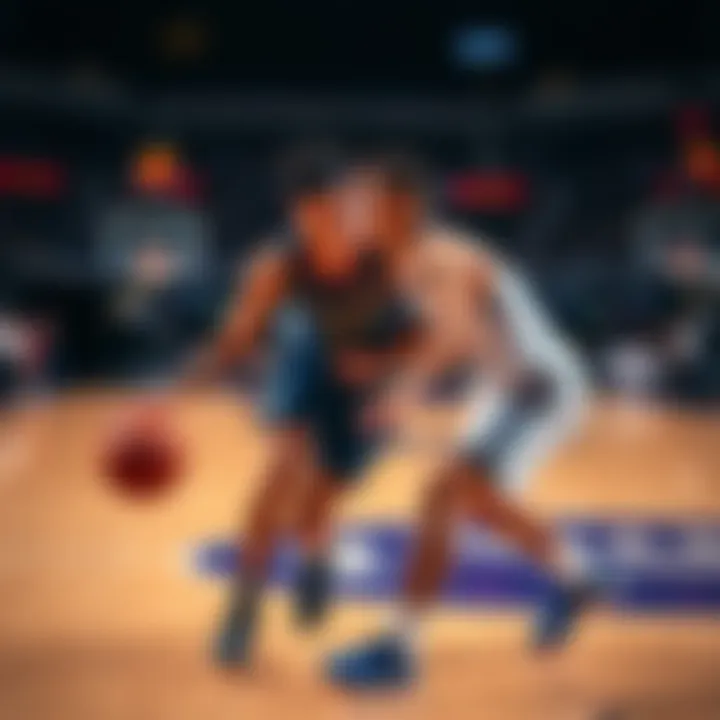 Devin Booker and Alex play basketball during a game in the 2025 season, showcasing their skills and teamwork.