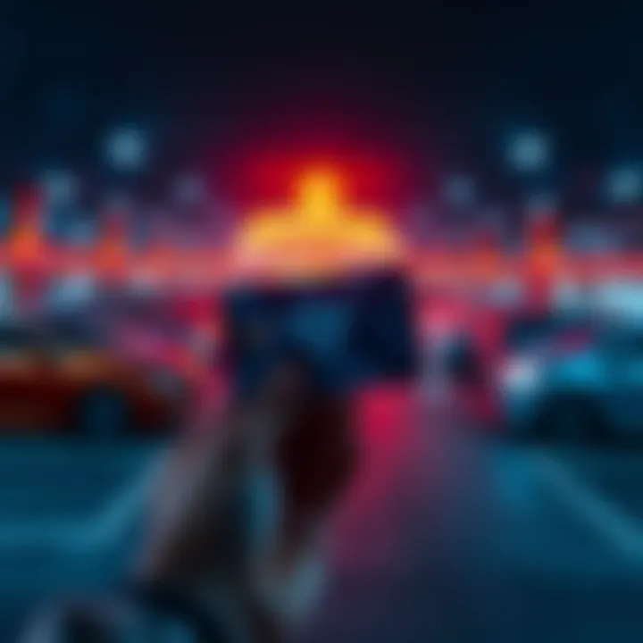 A person holding a Diamond status card while leaving a parking lot at Horseshoe