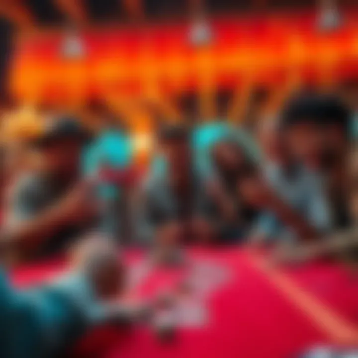 A player celebrating with friends at a dice table, showing winning chips and a joyful atmosphere