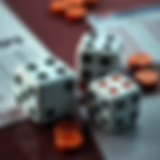 Two dice showing numbers often considered unlucky, next to a betting slip