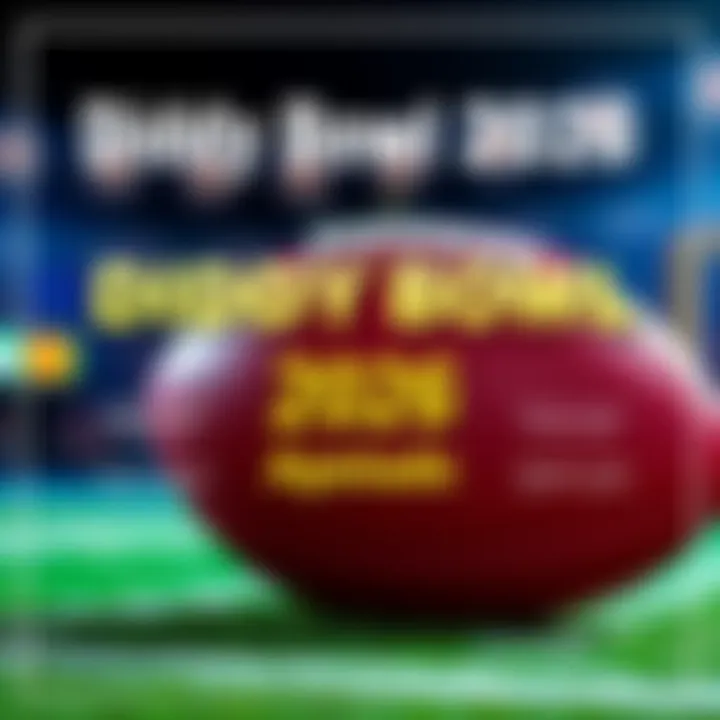 A colorful graphic showing betting odds and strategies for Diddy Bowl 2026, with a football in the background, highlighting key tips for gamblers.