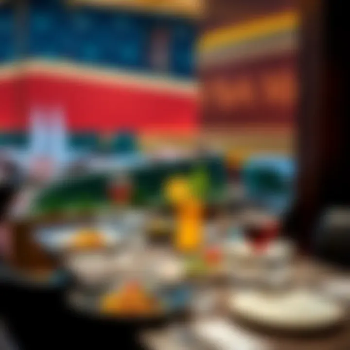 A table set for dinner at Park MGM, showcasing a delicious meal and drinks, highlighting resort credits used for dining.