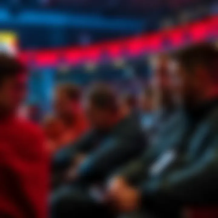 A group of frustrated bettors discussing their losses after following youtuber picks for a MMA fight