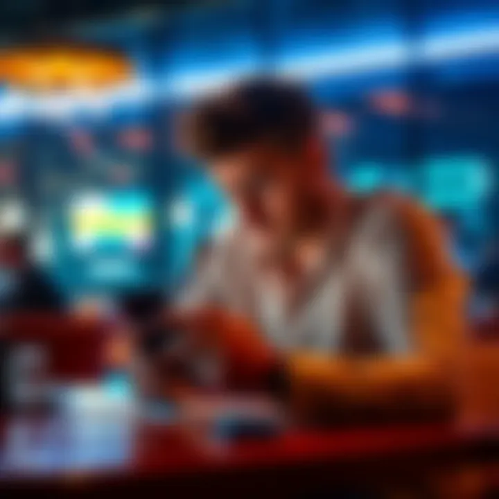 Disappointed customer with VIP host A frustrated person sitting at a table looking at their phone, showing disappointment with VIP host services.