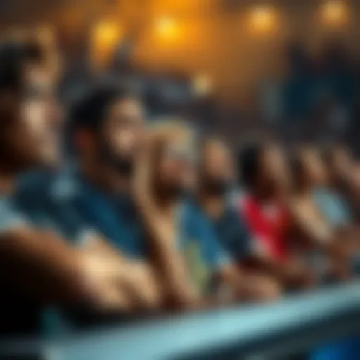 Group of fans expressing disappointment while watching a game featuring Shai