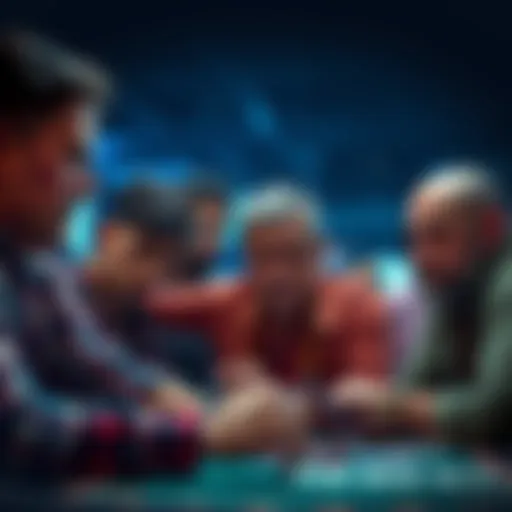 A group of frustrated gamblers discussing their losses related to the Originals betting system, showing expressions of concern and disappointment.