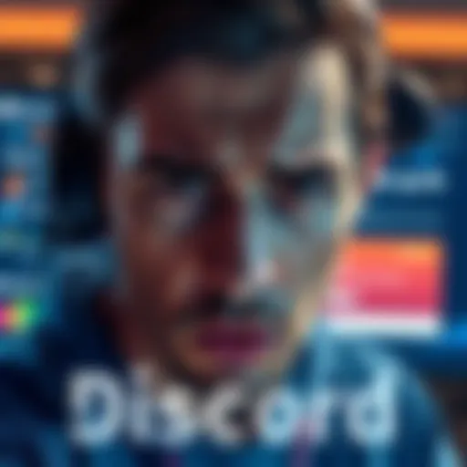 A user looking frustrated with a Discord interface showing limited channel access due to unresolved rules acceptance