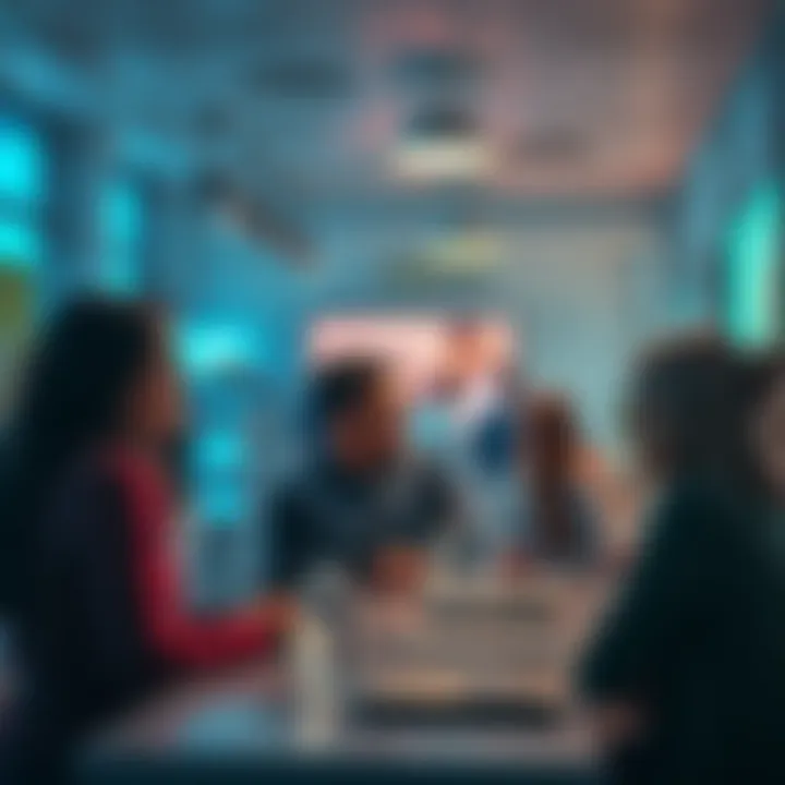 People engaging in conversation about trending issues