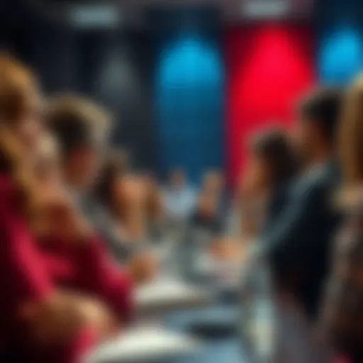 Group of people engaged in a lively debate, sharing opinions and reflecting on different perspectives.