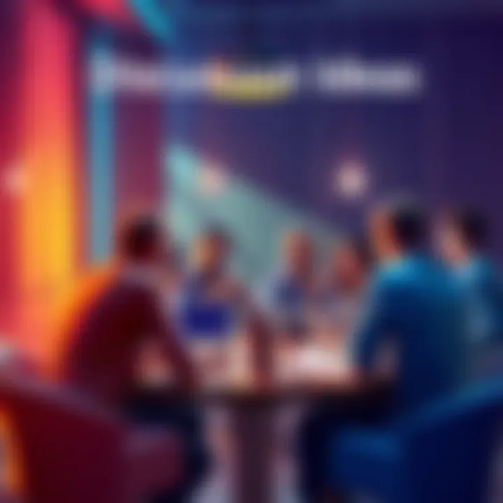 A group of people engaged in a lively discussion around a table, sharing ideas and insights