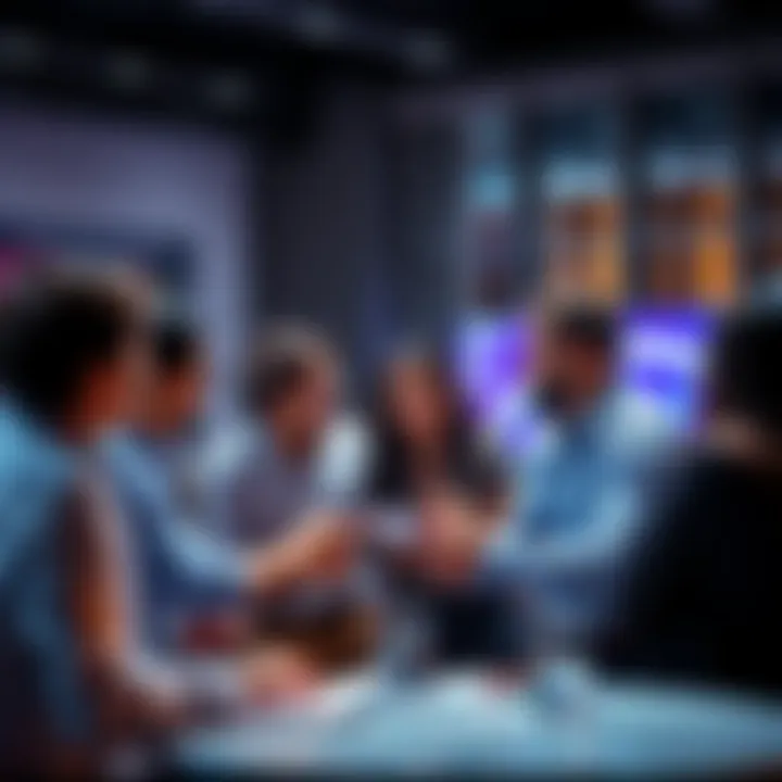 Discussion on Selling Potential Group of people engaging in a discussion about selling strategies and opinions