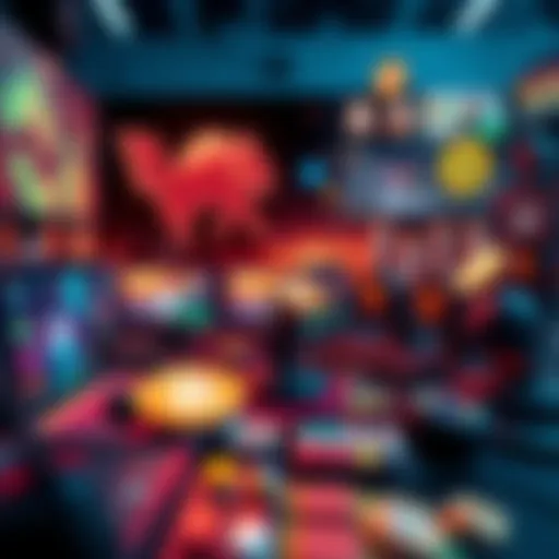 A collage of various online games using cryptocurrency, featuring colorful graphics and symbols of digital coins.